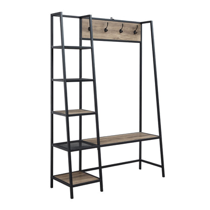 Norfolk Furniture Rustic Tall Shelving Unit Black 5 Shelves