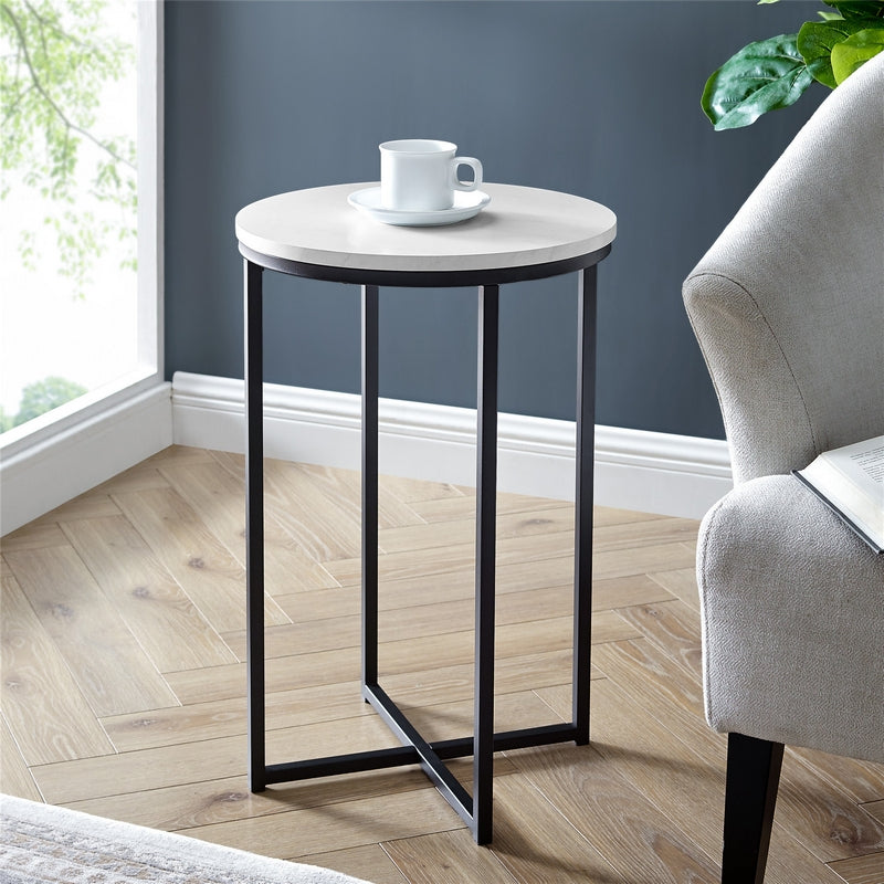 Norfolk Furniture Deco Circular Side Table Black & White