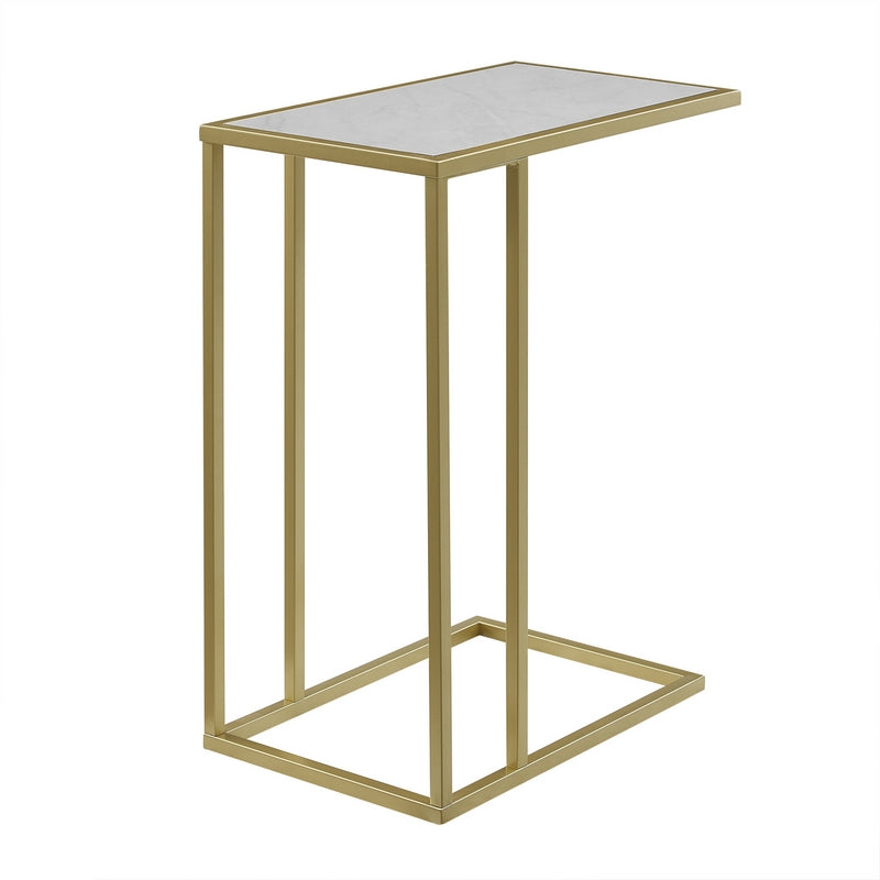 Deco Side Table Gold and White