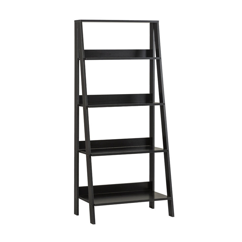 Ladder Tall Bookcase Black 4 Shelves