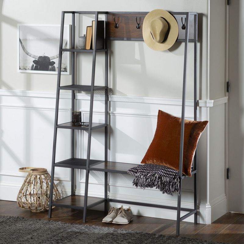 Norfolk Furniture Rustic Tall Shelving Unit Black 5 Shelves