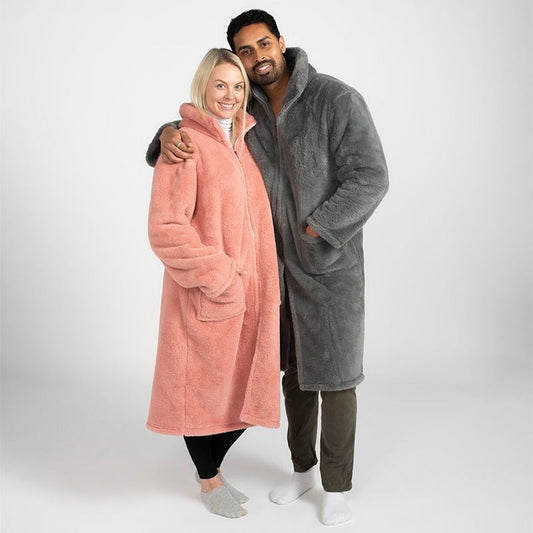 ValuePlus Faux Fur Fleece Zip-Up Gown Pink - One Size