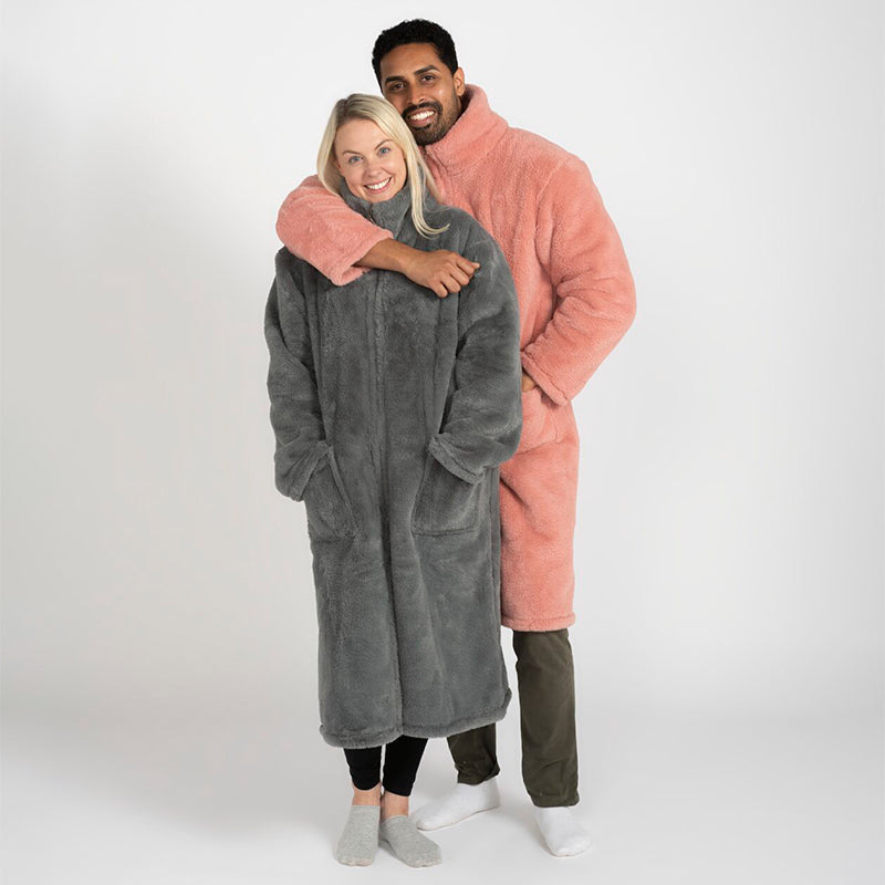 ValuePlus Faux Fur Fleece Zip-Up Gown Pink - One Size