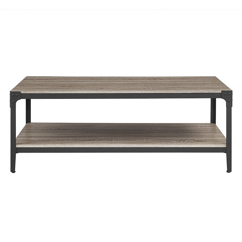 Essentials Coffee Table Metal & Wood Natural 1 Shelf