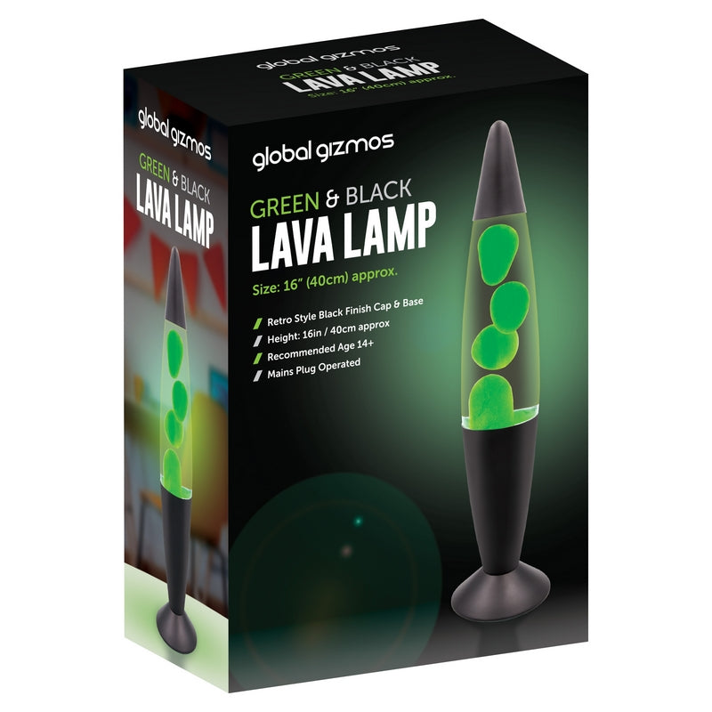 Global Gizmos Lava Lamp Black And Green 16in