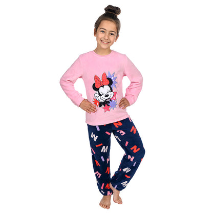 Disney Kids Fleece Twosie Minnie Mouse Pink and Blue - Age 3-4