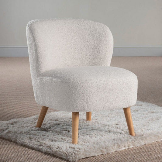 Teddy Dining Chair Wood & Fabric White by Hamilton McBride