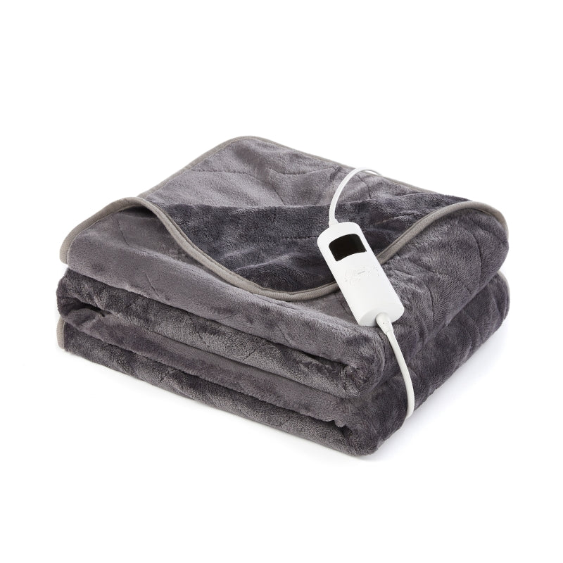 Huggleland Huggleland Supersoft Electric Heated Fleece Throw - Dark Grey 152cm