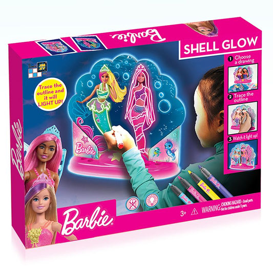 Mattel Barbie Shell Glow Tracing Set - 4 Neon Pens