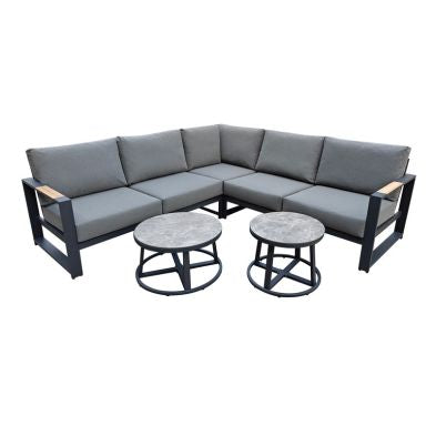 Arles Garden Sofa Set by Croft - 4 Seats Grey Cushions