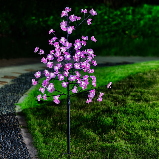 Cherry Blossom Solar Garden Light Plant 100 White LED - 1.2cm by Bright Garden