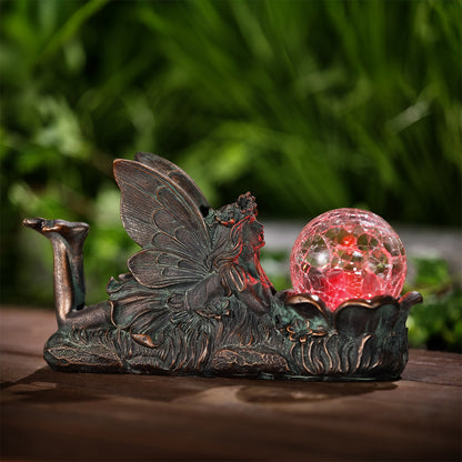 Relaxing Fairy Solar Garden Light Ornament Decoration Multicolour LED - 28cm by Bright Garden