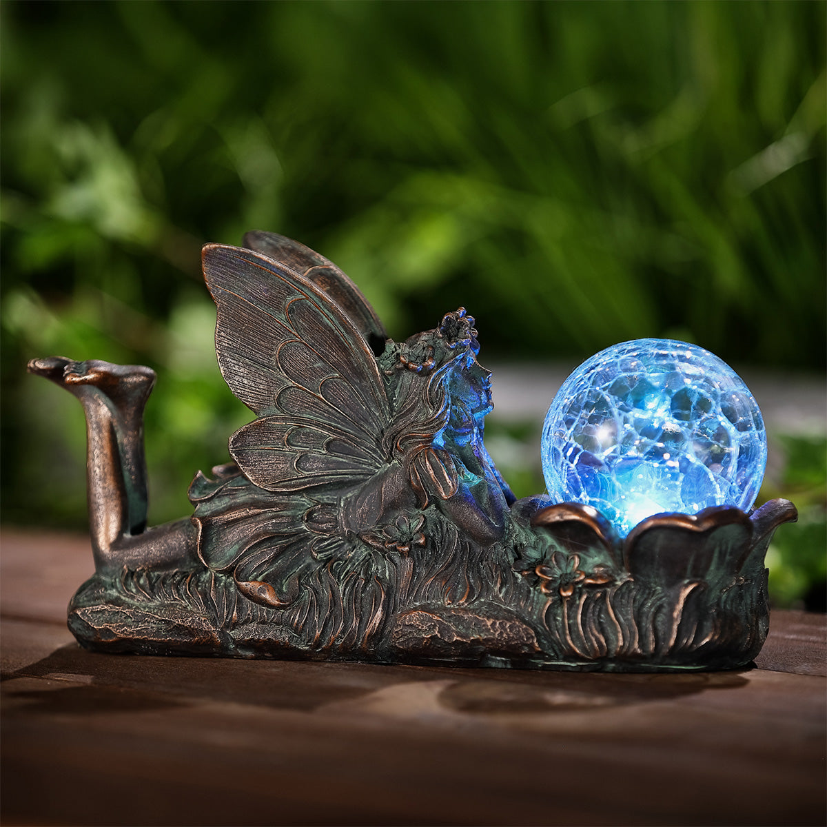 Relaxing Fairy Solar Garden Light Ornament Decoration Multicolour LED - 28cm by Bright Garden