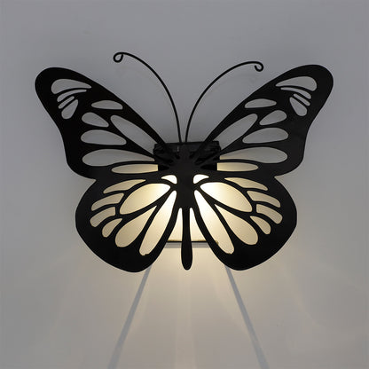 Butterfly Graphic Solar Garden Wall Light Warm White LED - 25cm by Bright Garden