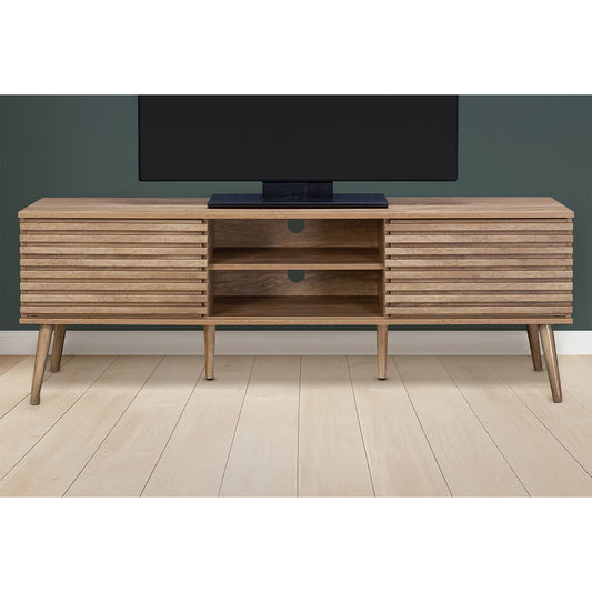 Kyoto TV Unit Natural 4 Shelves 2 Doors