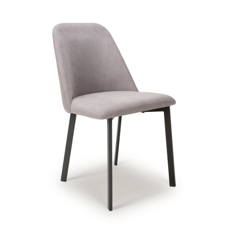 Shankar 4 Contemporary Dining Chairs Light Grey Linen Effect