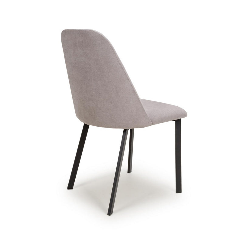 Shankar 4 Contemporary Dining Chairs Light Grey Linen Effect