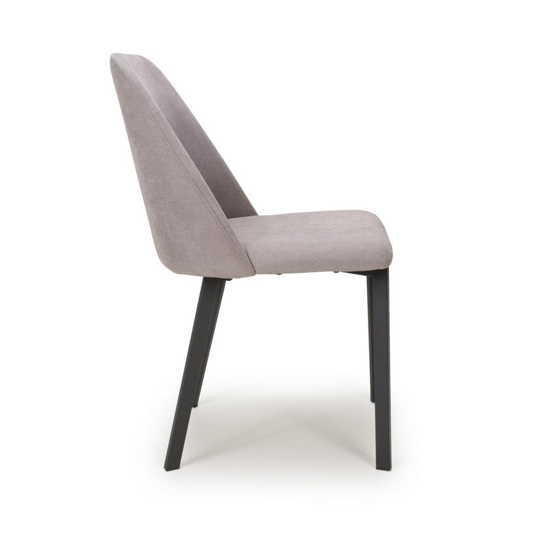 Shankar 4 Contemporary Dining Chairs Light Grey Linen Effect