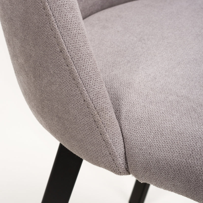 Shankar 4 Contemporary Dining Chairs Light Grey Linen Effect