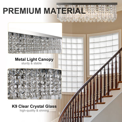 Modern Crystal Ceiling Light Square Chandelier for Home Office Hotel Silver