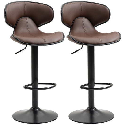 Homcom Homcom Adjustable Swivel Bar Stools Set of 2