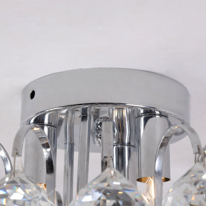 30x30cm K9 Crystal Droplets Ceiling Pendant Light Silver