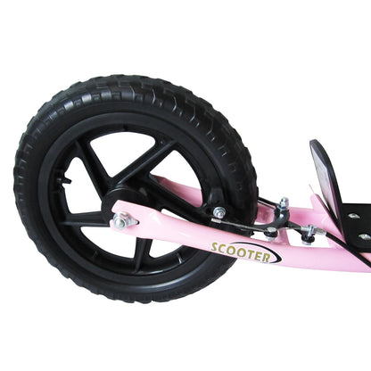 Homcom Teen Push Scooter Kids Children Stunt Scooter Bike Bicycle Ride On 12" Eva Tyres Pink