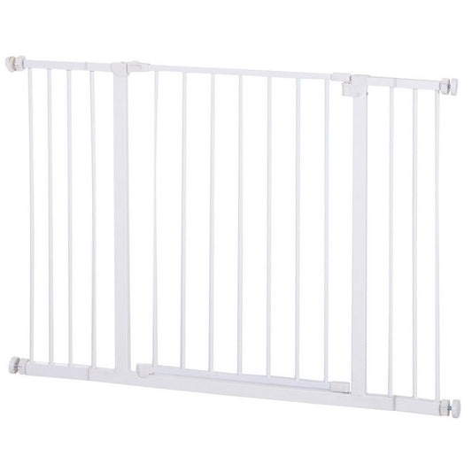 PawHut PawHut Pressure Fitted Pet Dog Safety Gate Metal Fence Extending 72-107cm Wide