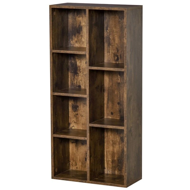 Homcom Homcom Seven-Compartment Bookcase - Wood-Effect