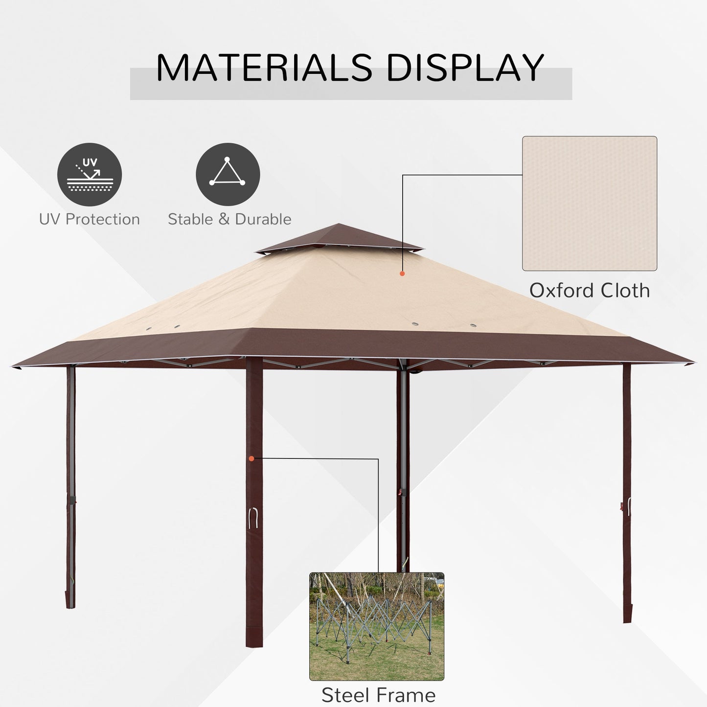 4 x 4m Pop-up Gazebo Double Roof Canopy Tent with UV Proof