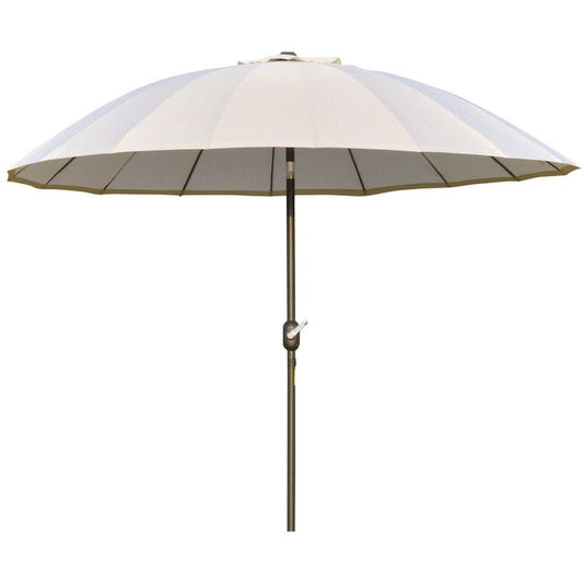 Outsunny Outsunny 2.6M Shanghai Garden Parasol Umbrella With Crank & Tilt Adjustable Outdoor Sun Shade Off-White