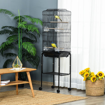 Grille 157cm Bird Cage Wheeled Black by Pawhut