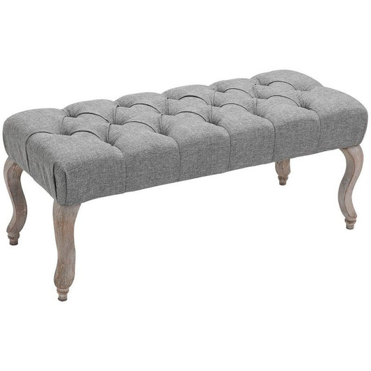 Homcom Homcom Tufted Upholstered Accent Bench Window Seat Bed End Stool Fabric Ottoman For Living Room Bedroom Hallway