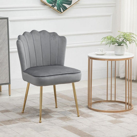 Homcom Homcom Velvet-Feel Shell Luxe Accent Chair