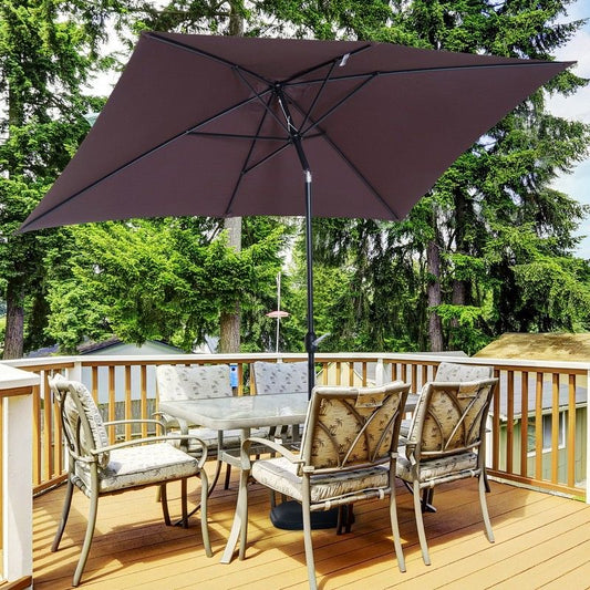 Outsunny Outsunny Patio Umbrella Parasol With Tilt Crank-Brown