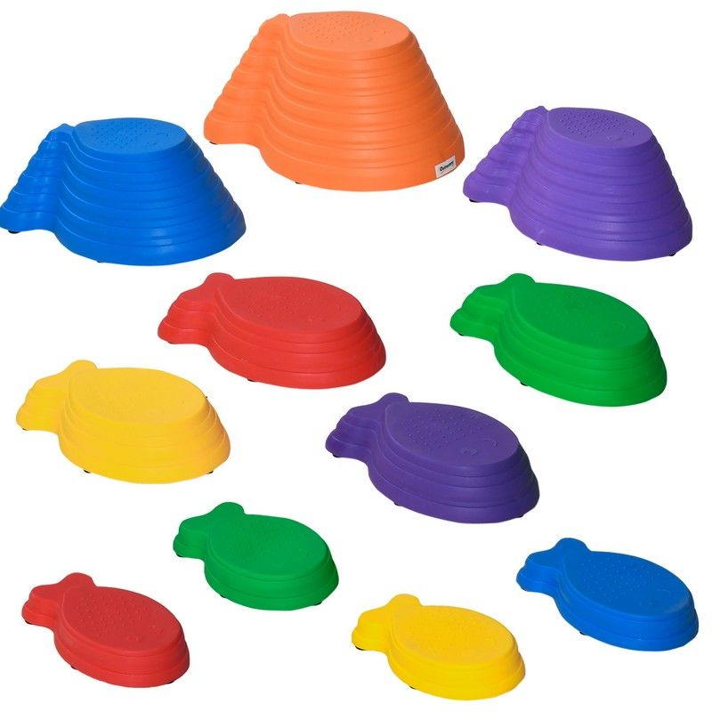 Outsunny Outsunny 11 Piece Kids Balance Stepping Stones - Multicoloured