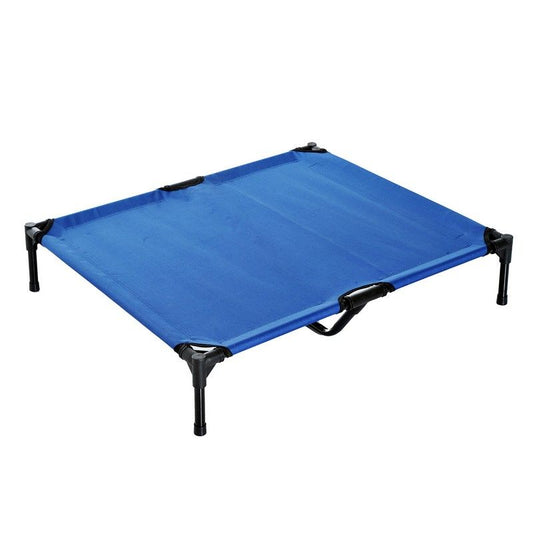 PawHut Pawhut Large Dogs Portable Elevated Fabric Bed For Camping Outdoors Blue