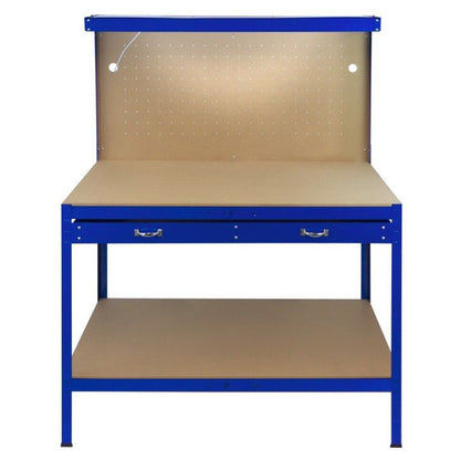 Raven Raven Q-Rax 3' 11" x 1' 11" Not Applicable Workbench with Pegboard, Drawer & Light - Classic