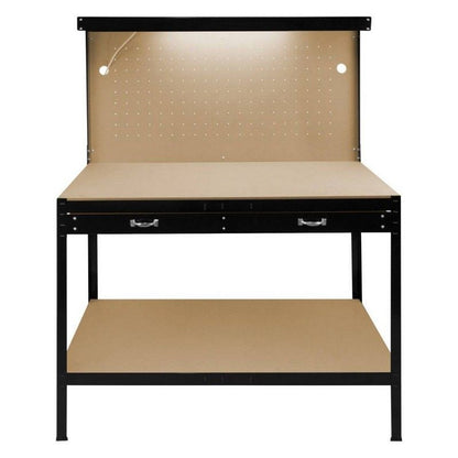 Raven Raven Q-Rax 3' 11" x 1' 11" Not Applicable Workbench with Pegboard, Drawer & Light - Classic