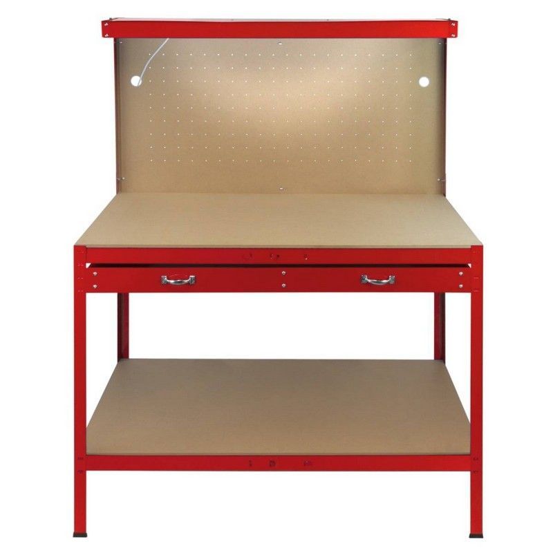 Raven Raven Q-Rax 3' 11" x 1' 11" Not Applicable Workbench with Pegboard, Drawer & Light - Classic