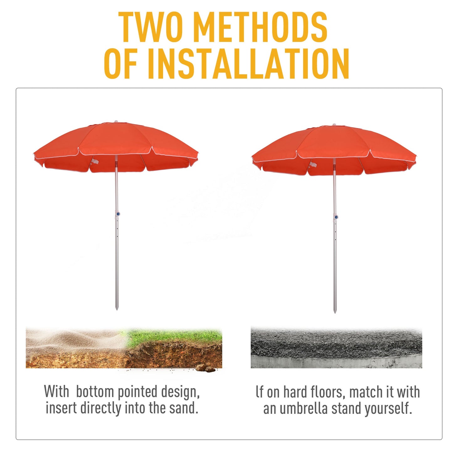 2m Arced Beach Umbrella