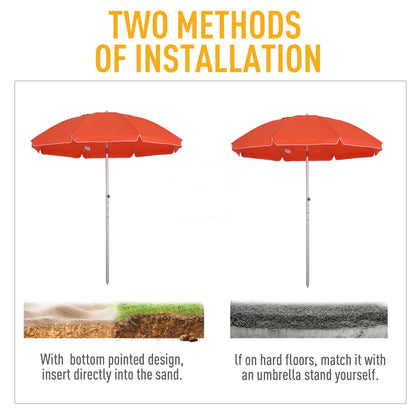 2m Arced Beach Umbrella