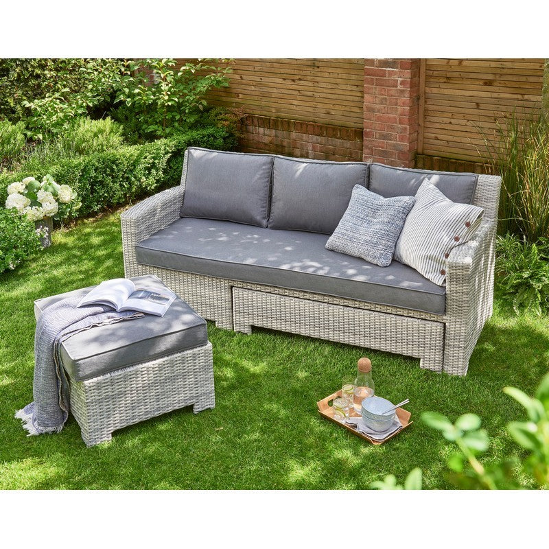 Anglian Garden Oxborough Rattan Garden Sofa Set by E-Commerce - 3 Seats Grey