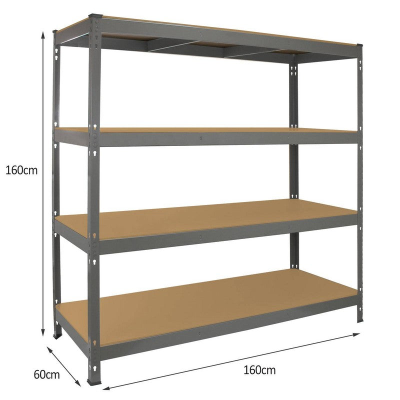 Raven Steel Shelving Unit 160cm - Silver Warehouse Q-Rax 160cm by Raven