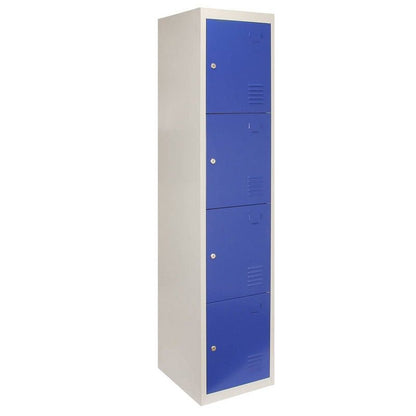 Raven Steel Locker 4 Compartments 180cm - Grey & Blue Flatpack by Raven