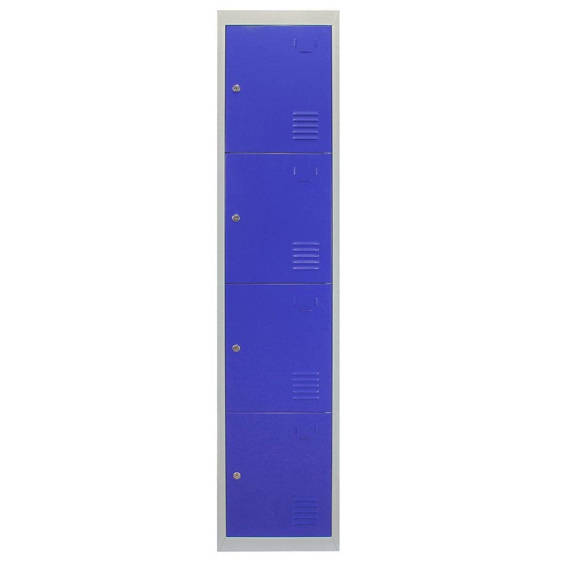 Raven Steel Lockers 12 Compartments 180cm - Grey & Blue Set Of Three Flatpack by Raven