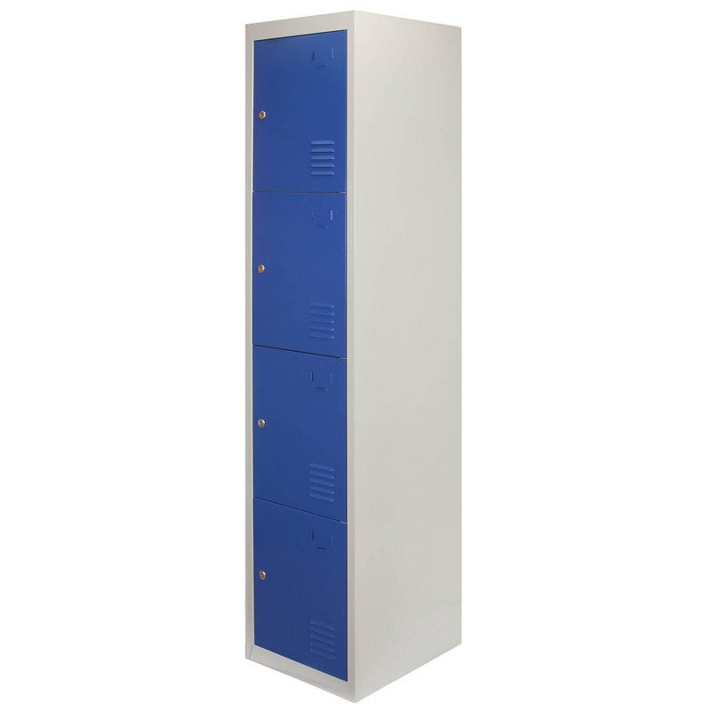 Raven Steel Lockers 12 Compartments 180cm - Grey & Blue Set Of Three Flatpack by Raven