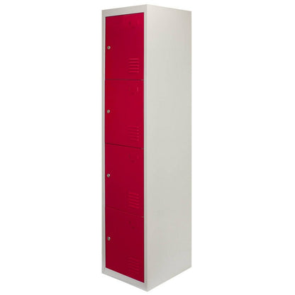 Raven Steel Lockers 12 Compartments 180cm - Grey & Red Set Of Three Flatpack by Raven