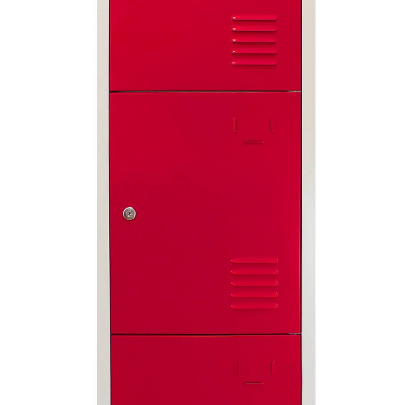 Raven Steel Locker 4 Compartments 180cm - Grey & Red Storage by Raven