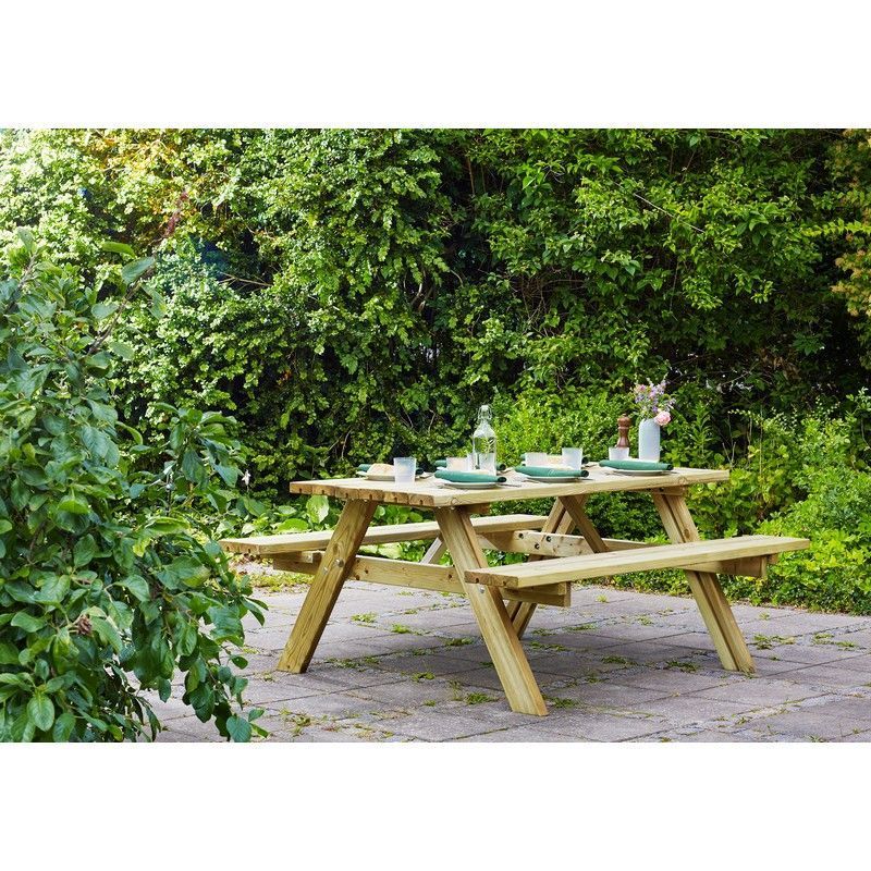 EKJU Fold Up Picnic Table - 6 Seat Green Tint by EKJU